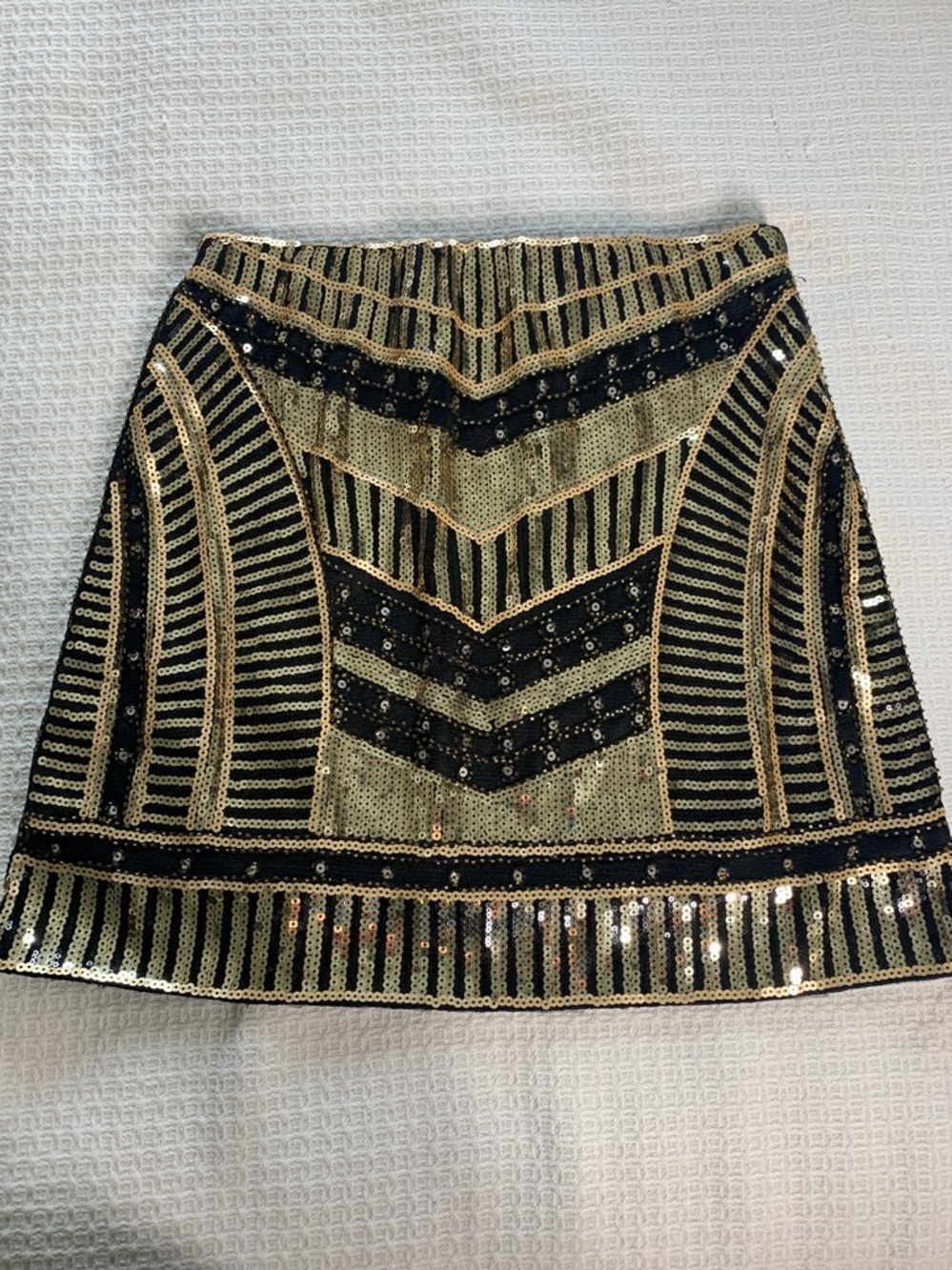 Haute Rogue sequin mini skirt black and gold size medium